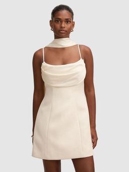 Forever New - Cream Darcy Petite Mini Dress with Scarf