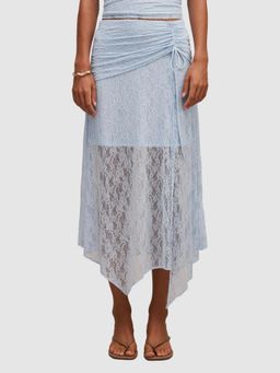 Forever New - Blue Khai Lace Asymm Skirt