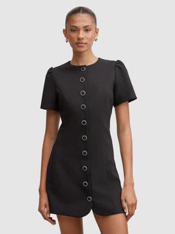 Forever New - Black Elinda Button Up Mini Dress