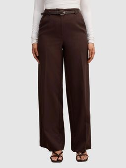 Forever New - Brown Bella Belted Wide Leg Trousers