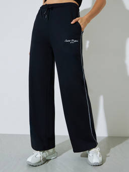 Styli - Women Black Solid Full-Length Pant