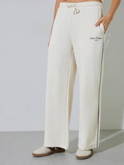 Styli - Women Cream Solid Full-Length Pant