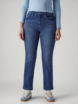 Levi's - Women's 724 Blue Slim Straight Fit High Rise Redloop Jeans