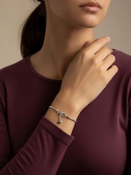 Gahan - Womens Silver Plated Heart Snake Chain Bracelet (Adjustable)