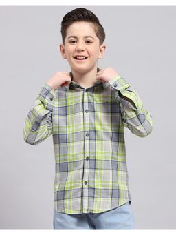 Monte Carlo - Boys Grey Checks Full Sleeve Casual Shirt