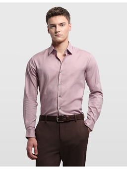 Arrow Newyork - Pink Cotton Full Sleeves Slim Fit Solid Shirt