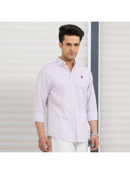 Red Tape - Purple Polycotton Full Sleeves Regular Fit Stripes Shirt