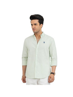 Red Tape - Green Cotton Full Sleeves Regular Fit Stripes Shirt