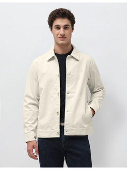 U.S. POLO ASSN. - Beige Cotton Full Sleeves Regular Fit Solid Shacket