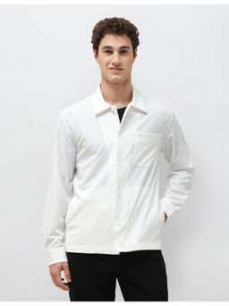 U.S. POLO ASSN. - White Polyester Full Sleeves Regular Fit Solid Shacket