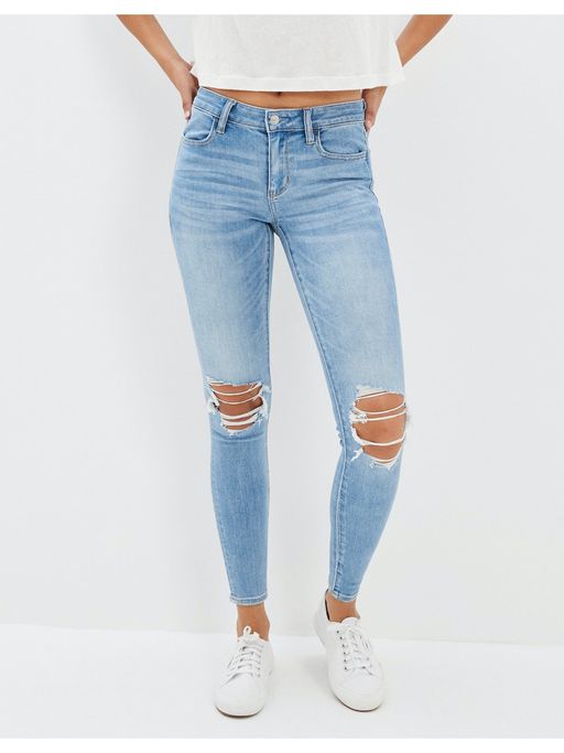 Low Rise Ripped Skinny Jeans American Eagle Women Blue Ne(x)t
