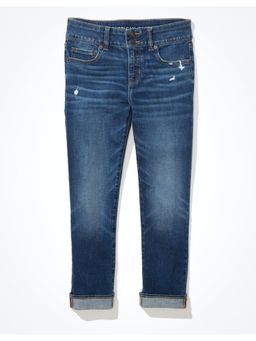 American Eagle - Women Blue Ne(x)t Level Low-Rise Artist Crop Jeans