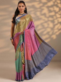 Libas - Women Multi-Color Printed Silk Blend Saree with Unstitched Blouse