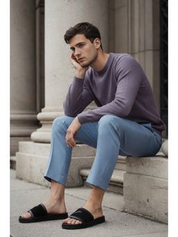 ZEESH - Men Triton Black Sliders