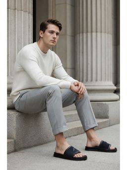 ZEESH - Men Neptune Navy Blue Sliders