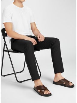 ZEESH - Men Ember Python Brown Sliders