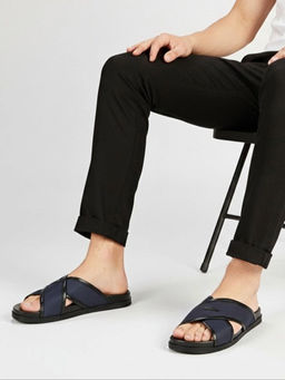 ZEESH - Men Men Aero Blue Sliders Blue Sliders