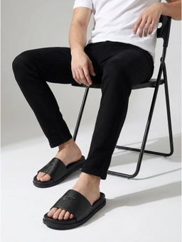 ZEESH - Men Midnight Black Sliders