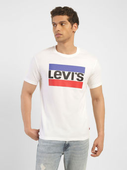 Levi's - Men White Brand Logo Slim Fit T-Shirt