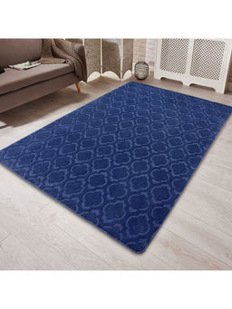 Saral Home - Blue Microfiber Anti Skid Carpet 180x270 Cm