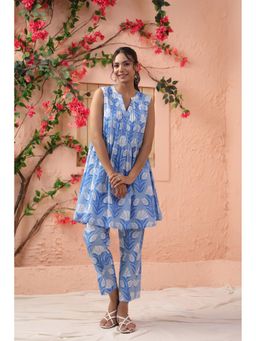 Autumnlane - Shamiyana Prussian Blue Printed Co-Ord (Set of 2)