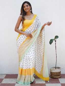 Teejh - Vasundhara Mulmul Cotton Saree with Unstitched Blouse