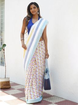 Teejh - Ridhima Mulmul Cotton Saree with Unstitched Blouse