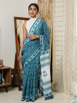 Teejh - Sulakshana Mulmul Cotton Saree with Unstitched Blouse
