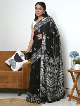 Teejh - Whispering Winds Linen Saree with Unstitched Blouse