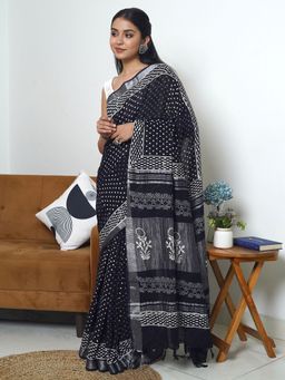 Teejh - Linen Serenity Linen Saree with Unstitched Blouse