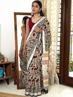 Teejh - Rustic Rosewater Saree with Unstitched Blouse
