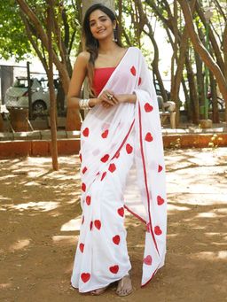 Teejh - Sweetheart Serenade Georgette Saree with Unstitched Blouse