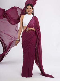 Teejh - Pranavi Georgette Saree with Unstitched Blouse