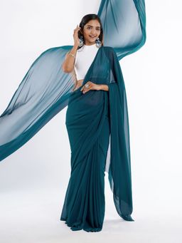 Teejh - Barkha Georgette Saree with Unstitched Blouse