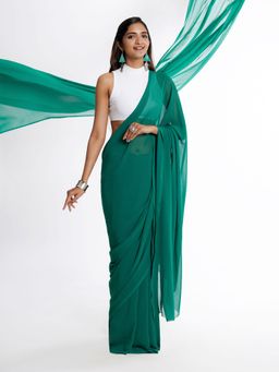 Teejh - Grishma Georgette Saree with Unstitched Blouse