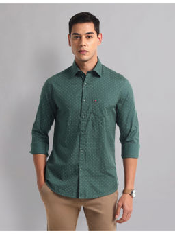 AD By Arvind - Men Casual Modern Slim Fit Printed Shirt Green