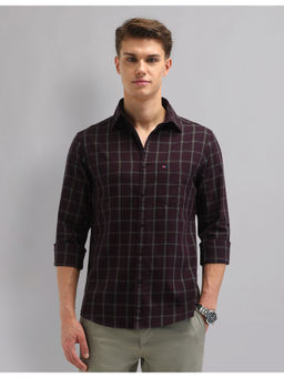 AD By Arvind - Men Casual Modern Slim Fit Checks Shirt Purple