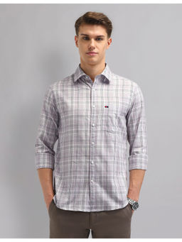 AD By Arvind - Men Casual Modern Slim Fit Checks Shirt Lavender