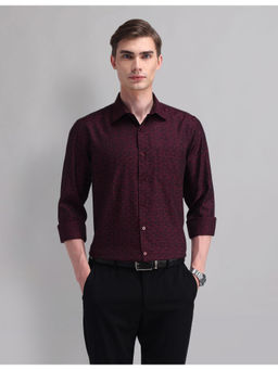 AD By Arvind - Men Party Slim Fit Pure Cotton Shirt Magenta