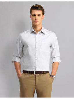 AD By Arvind - Men Formal Regular Fit Dobby Shirt Grey