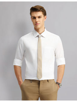 AD By Arvind - Men Formal Regular Fit Dobby Shirt White