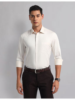 AD By Arvind - Men Formal Graph Checks Cotton Shirt Beige