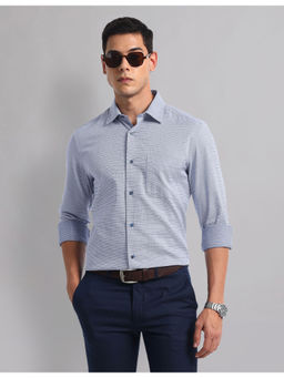 AD By Arvind - Men Formal Graph Checks Cotton Shirt Blue