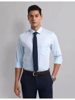 AD By Arvind - Men Formal Graph Checks Cotton Shirt Blue