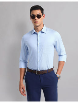 AD By Arvind - Men Formal Cotton Everlast Press Shirt Blue