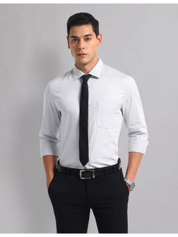 AD By Arvind - Men Formal Cotton Everlast Press Shirt Grey