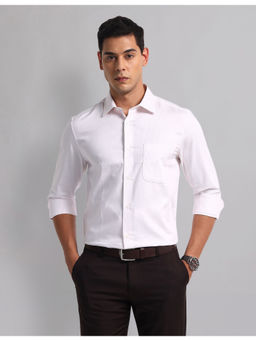 AD By Arvind - Men Formal Long Sleeve Vertical Stripes Shirt Pink