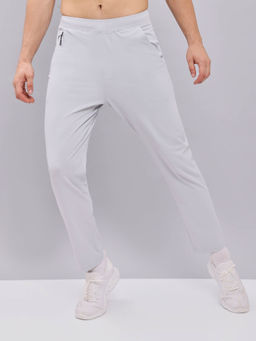 Technosport - Men White Solid Relax Fit Sports Trackpant With Elasto Plus