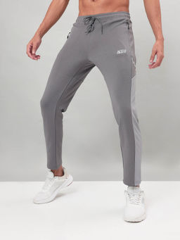 Technosport - Men Grey Colorblock Relax Fit Sports Trackpant With Elasto Plus