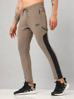 Technosport - Men Brown Colorblock Relax Fit Sports Trackpant With Elasto Plus